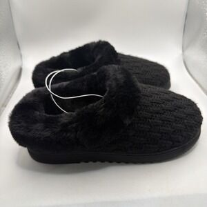 Dearfoams Women's Indoor Outdoor Slipper Black US 7-8 EU 38-39 UK 5-6